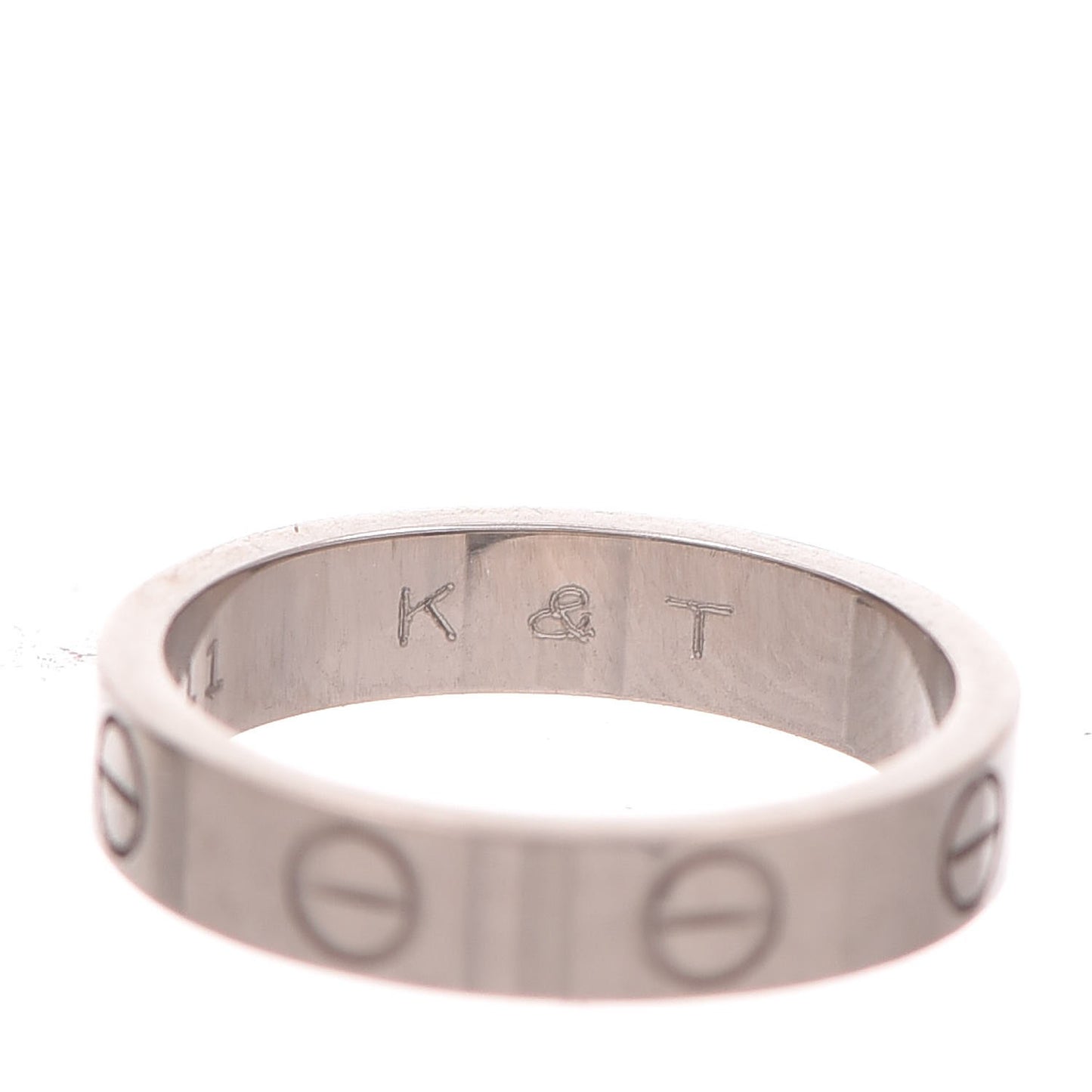 18K White Gold 3.5mm LOVE Wedding Band Ring 48 4.50