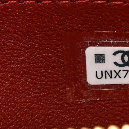 Chanel Calfskin Crocodile Embossed Crococo Zip Coin Purse Burgundy 7 of 8