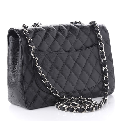 Chanel Caviar Quilted Jumbo Single Flap Black 3 of 11