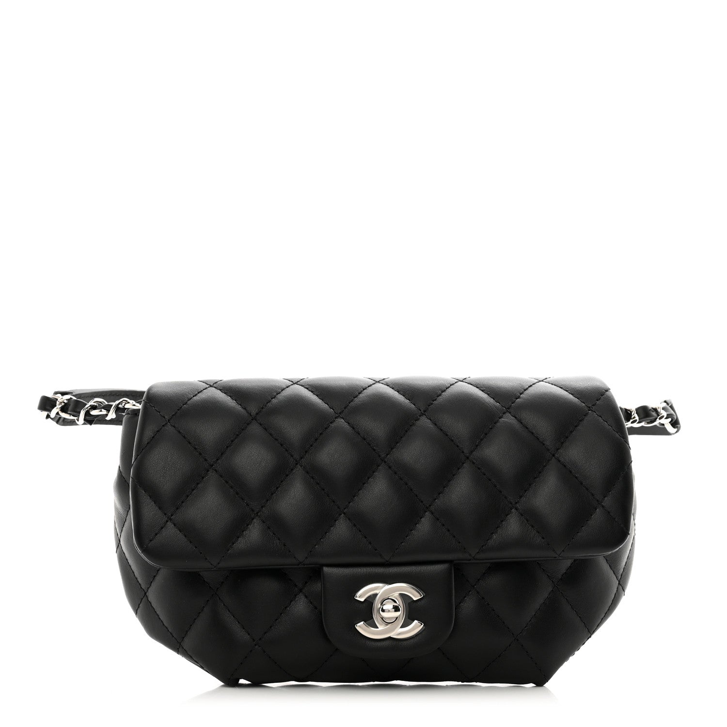Chanel Calfskin Quilted CC Uniform Flap Belt Bag Black 1 of 9