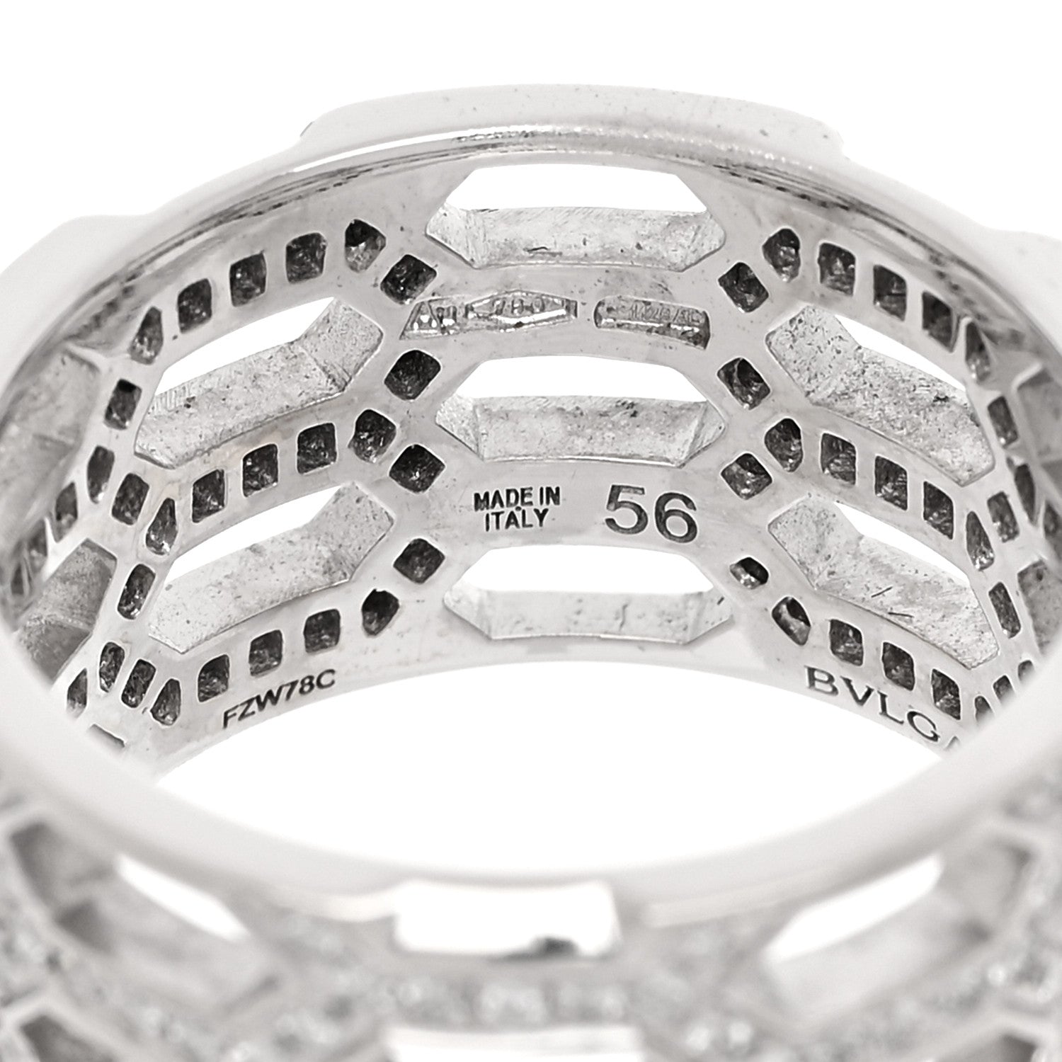 Bulgari 18K White Gold Diamond Serpenti Seduttori Pave Ring 56 7.5 4 of 6