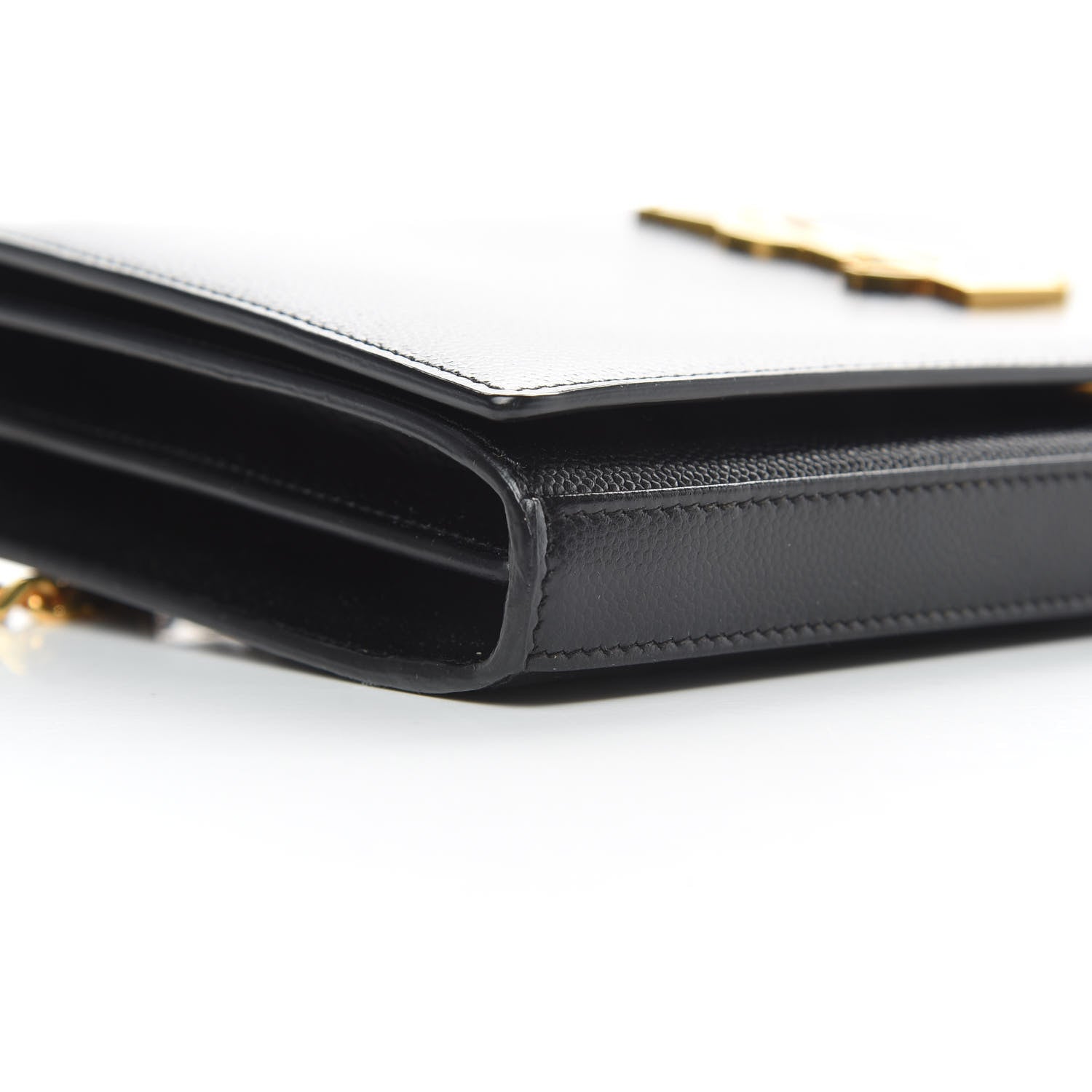 Saint Laurent Grain De Poudre Monogram Chain Wallet Black 10 of 12
