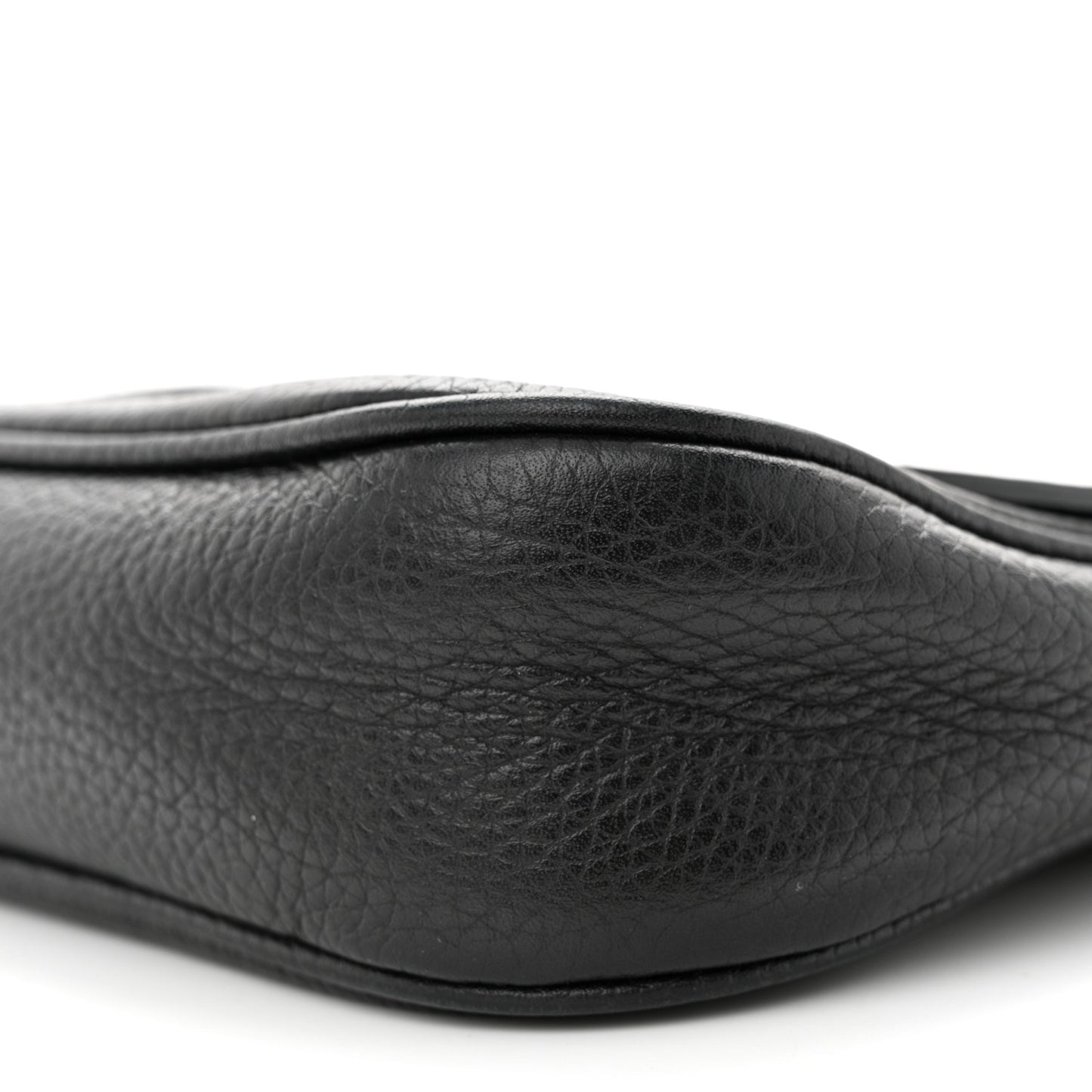 Pebbled Calfskin Medium Soho Flap Crossbody Black