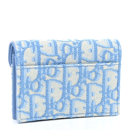 Christian Dior Oblique Saddle Card Holder Cornflower Blue 3 of 7