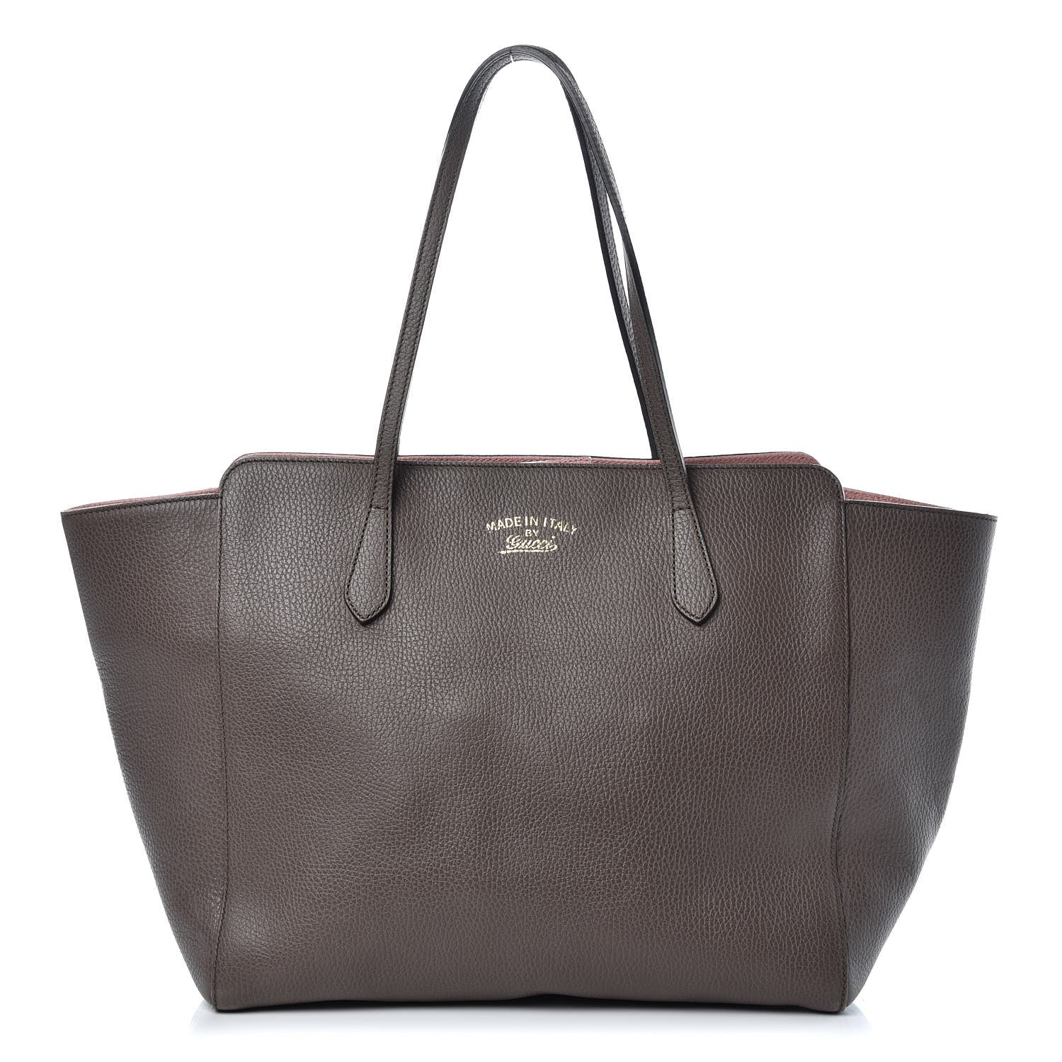 Gucci Dollar Calfskin Medium Swing Tote Grey Field Soft Pink 1 of 12