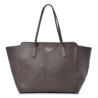 Gucci Dollar Calfskin Medium Swing Tote Grey Field Soft Pink 1 of 12