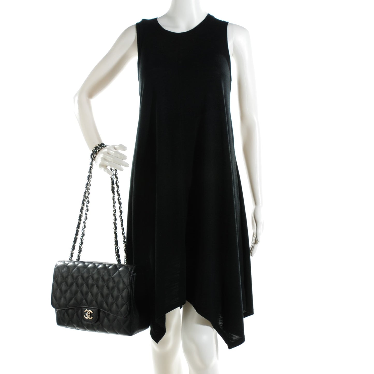 Caviar Quilted Jumbo Single Flap Black