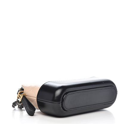 Chanel Aged Calfskin Quilted Small Gabrielle Clutch With Chain Beige Black 4 of 15