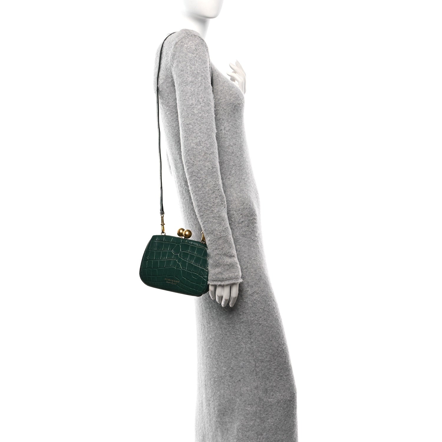Burberry Alligator Small Frame Bag Dark Green 2 of 9
