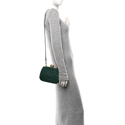 Burberry Alligator Small Frame Bag Dark Green 2 of 9