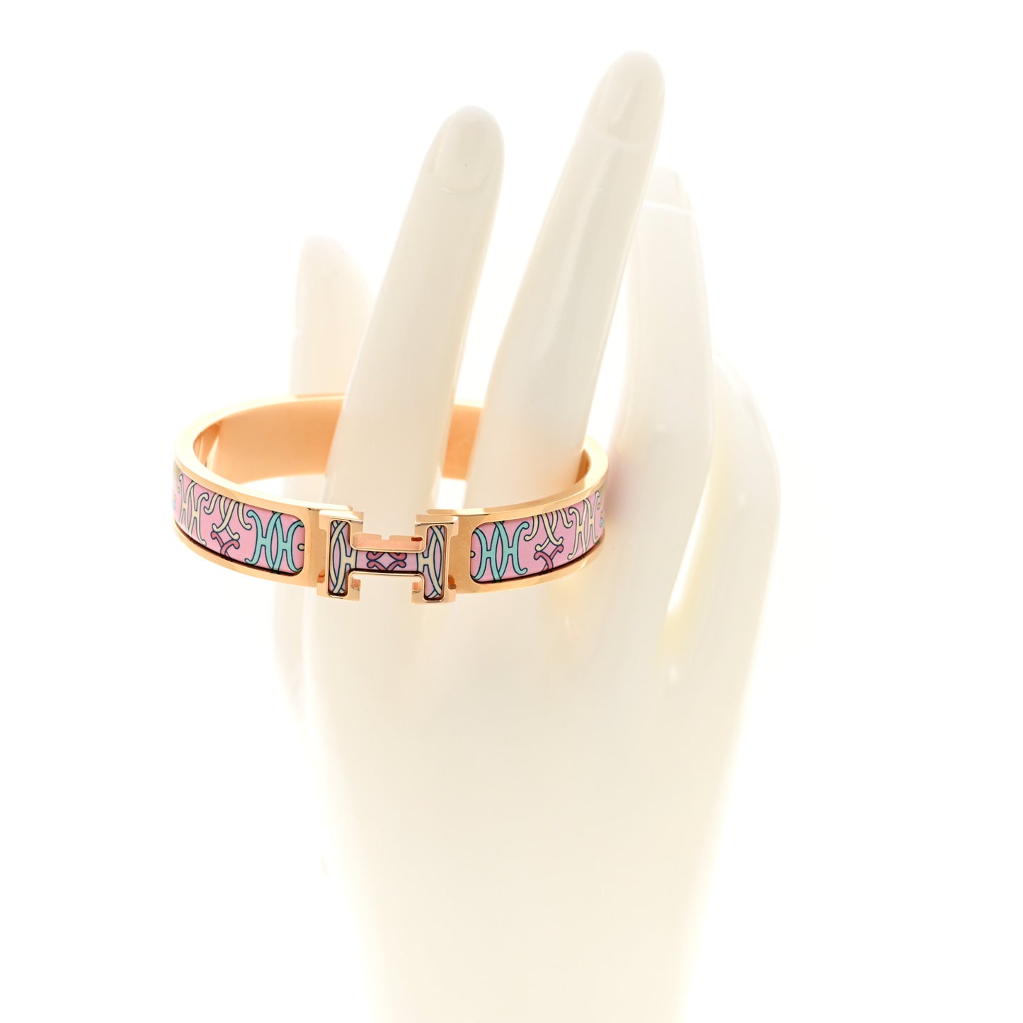 Enamel Narrow Print H Lift Clic Clac H Bracelet PM Patch