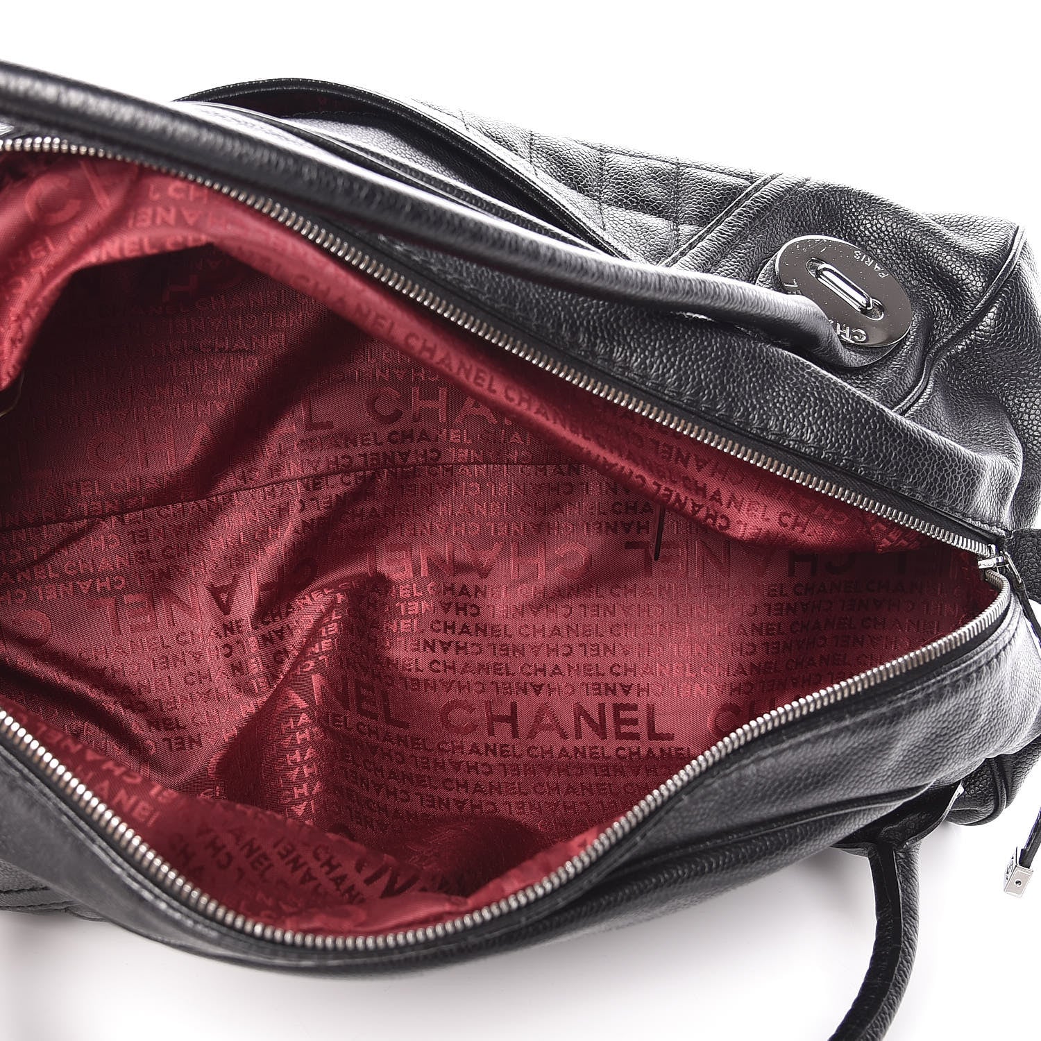 Chanel Caviar Square Quilted Dome Satchel Black 5 of 9