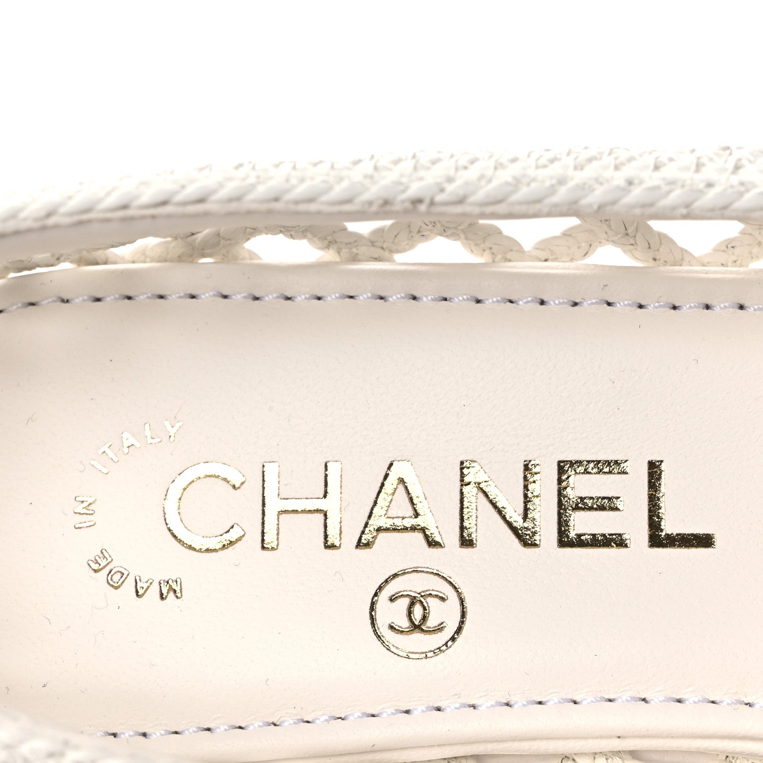 Chanel Braided Lambskin Mule Sandals 38.5 White 9 of 10