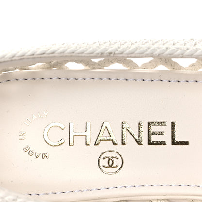 Chanel Braided Lambskin Mule Sandals 38.5 White 9 of 10