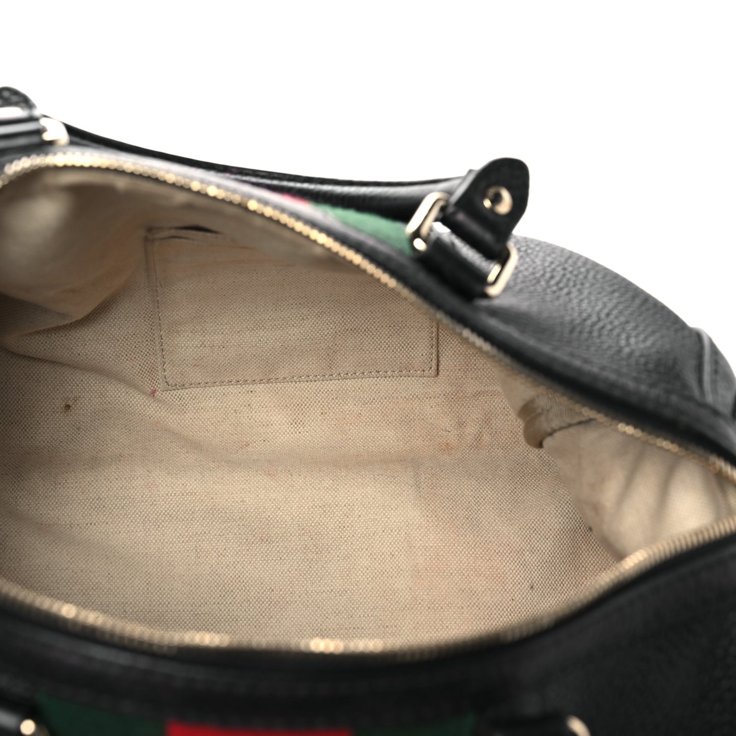 Calfskin Vintage Web Medium Boston Black