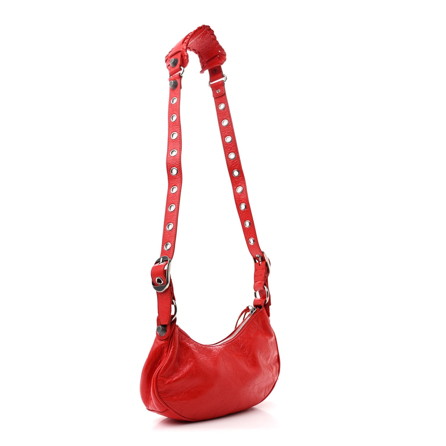 Balenciaga Agneau Arena Le Cagole Shoulder Bag XS Tomato Red 4 of 14