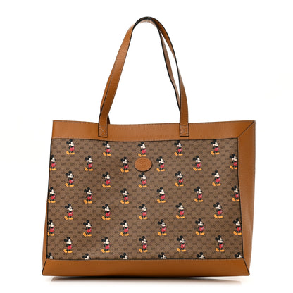 Gucci X DISNEY Mini Vintage GG Supreme Monogram Mickey Mouse Large Shopping Tote Beige Vintage Sun Oil 1 of 10