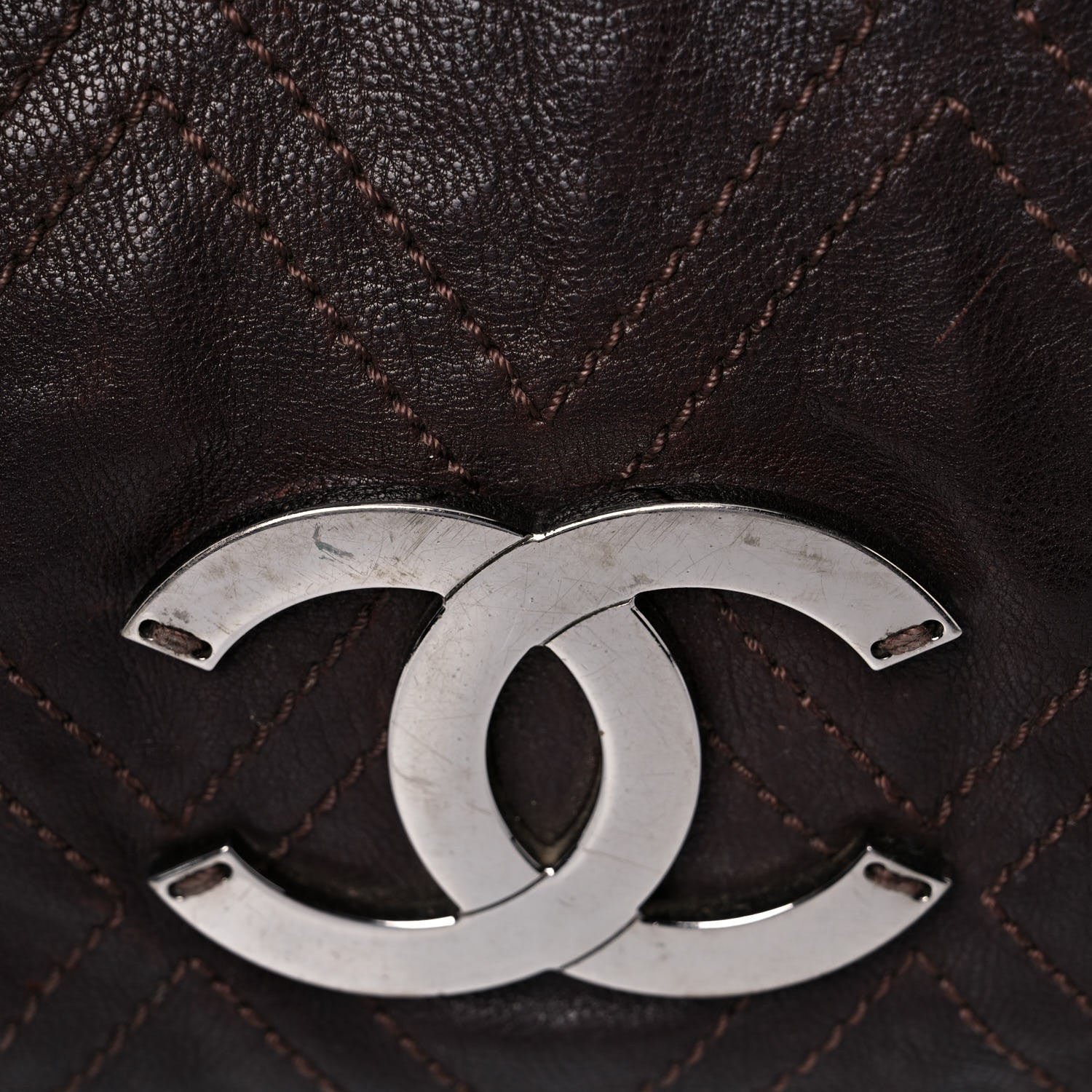 Chanel Calfskin Diamond Stitch Accordion Flap Brown 32 of 36