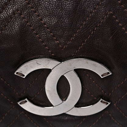 Chanel Calfskin Diamond Stitch Accordion Flap Brown 32 of 36