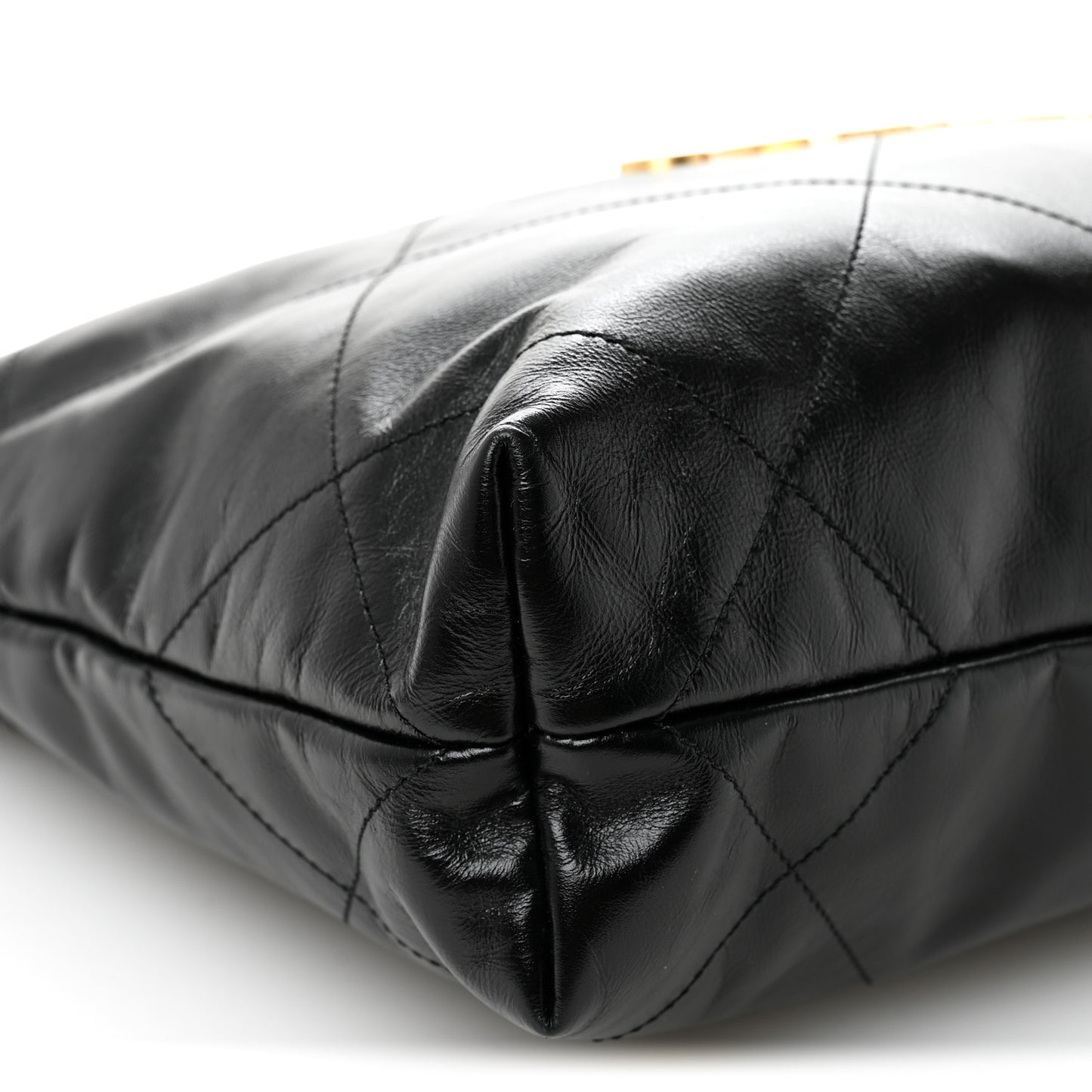 Shiny Calfskin Quilted Small Chanel 22 Black