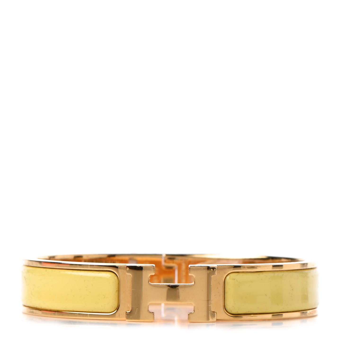 Enamel Narrow Clic Clac H Bracelet GM Jaune D'Or
