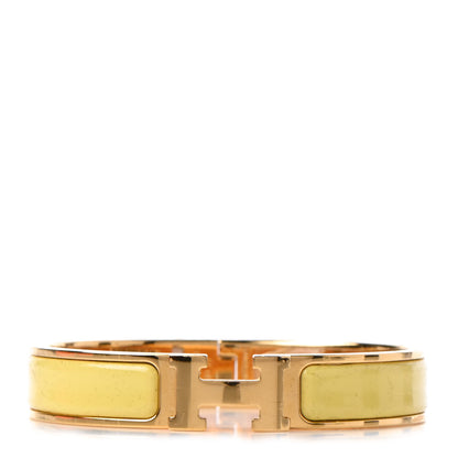 Hermes Enamel Narrow Clic Clac H Bracelet GM Jaune D'Or 1 of 7