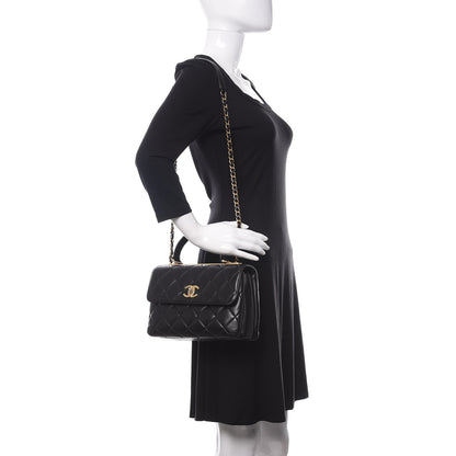 Chanel Lambskin Quilted Small Trendy CC Dual Handle Flap Bag Black 2 of 10
