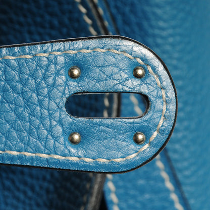 Hermes Taurillon Clemence Lindy 30 Blue Jean 7 of 24