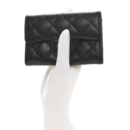 Chanel Caviar Quilted Flap Card Holder Wallet Black 2 of 11