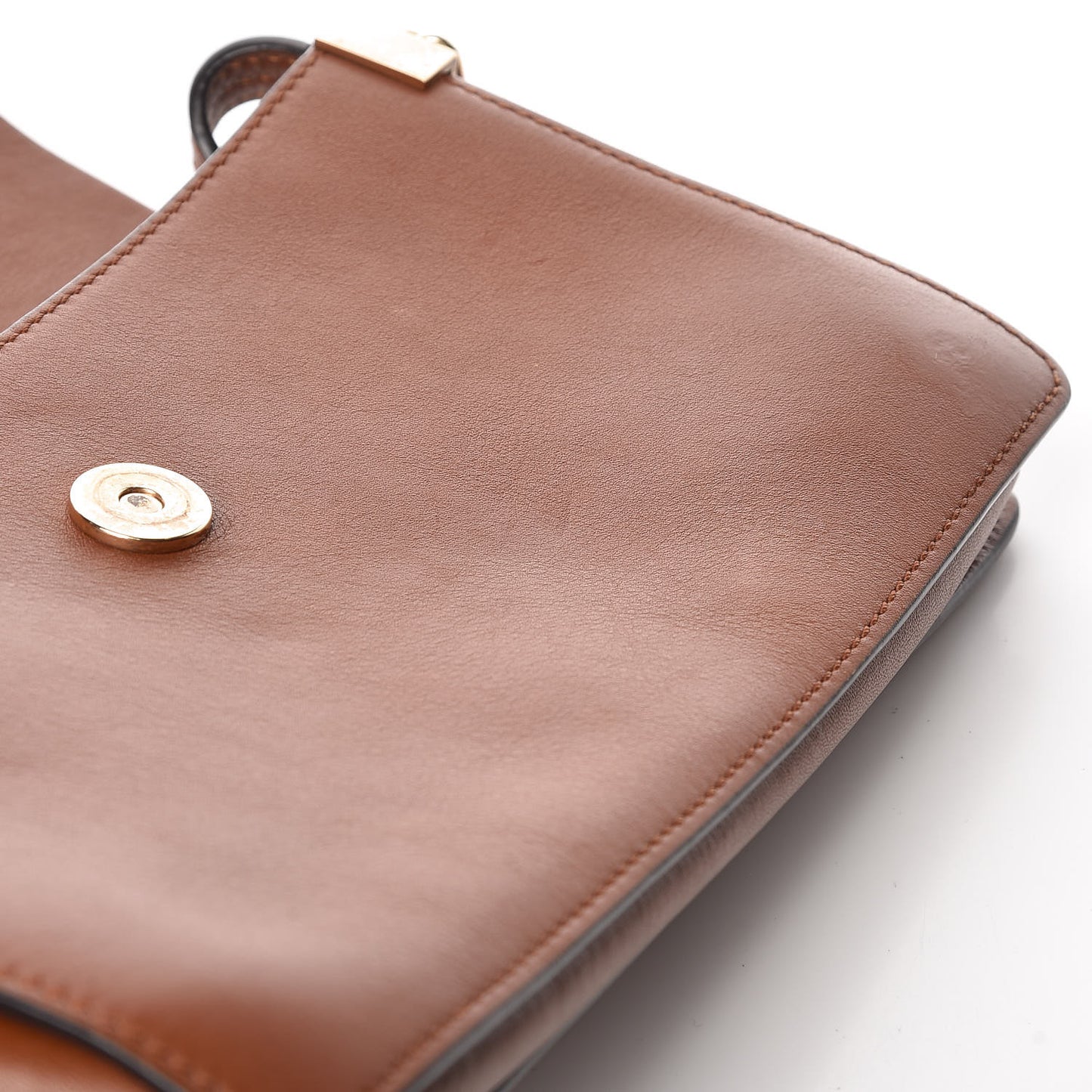 Suede Calfskin Small Faye Shoulder Bag Tobacco