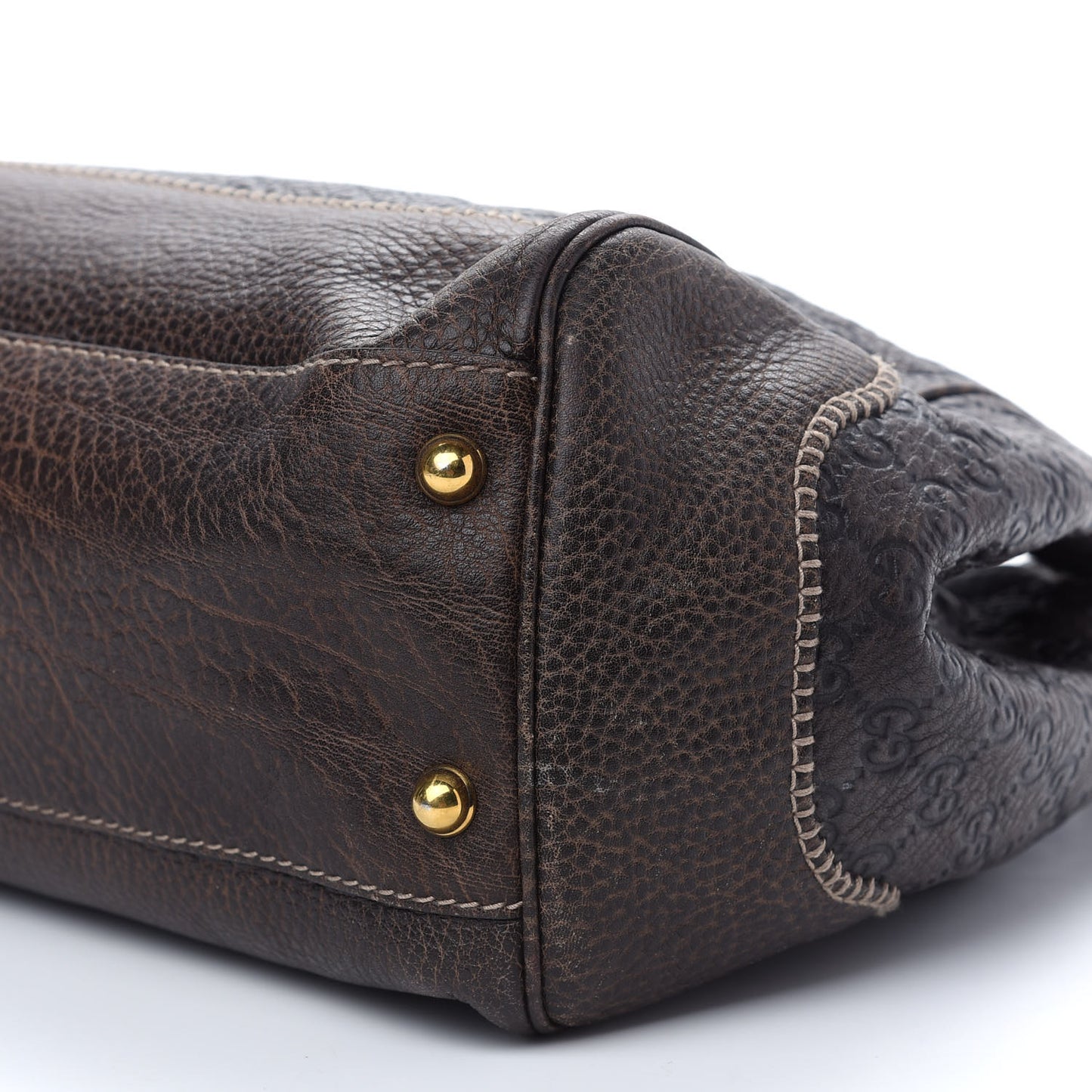 Guccissima Large New Pelham Shoulder Bag Dark Brown