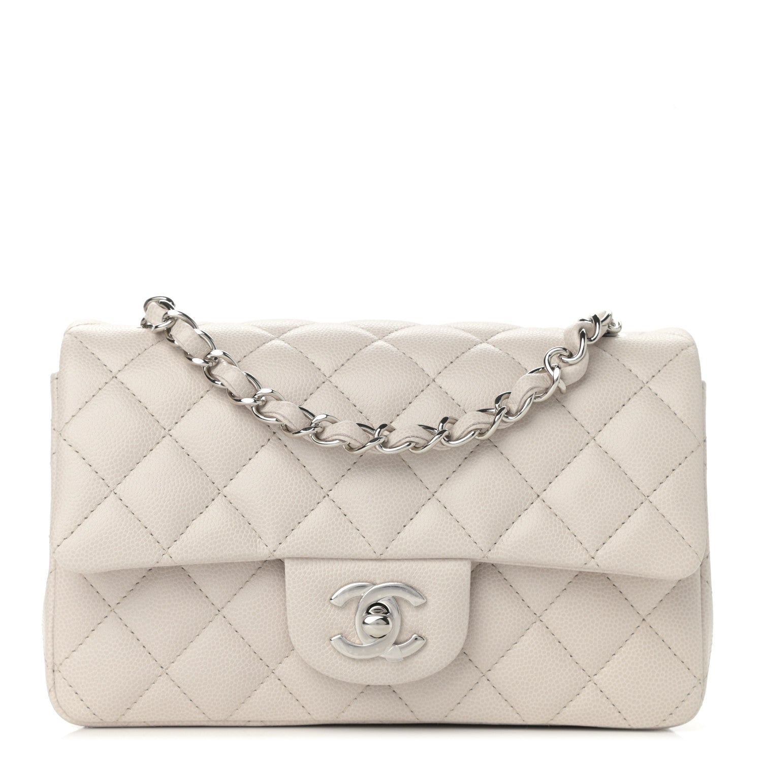 Chanel Caviar Quilted Mini Rectangular Flap Ivory 2 of 11