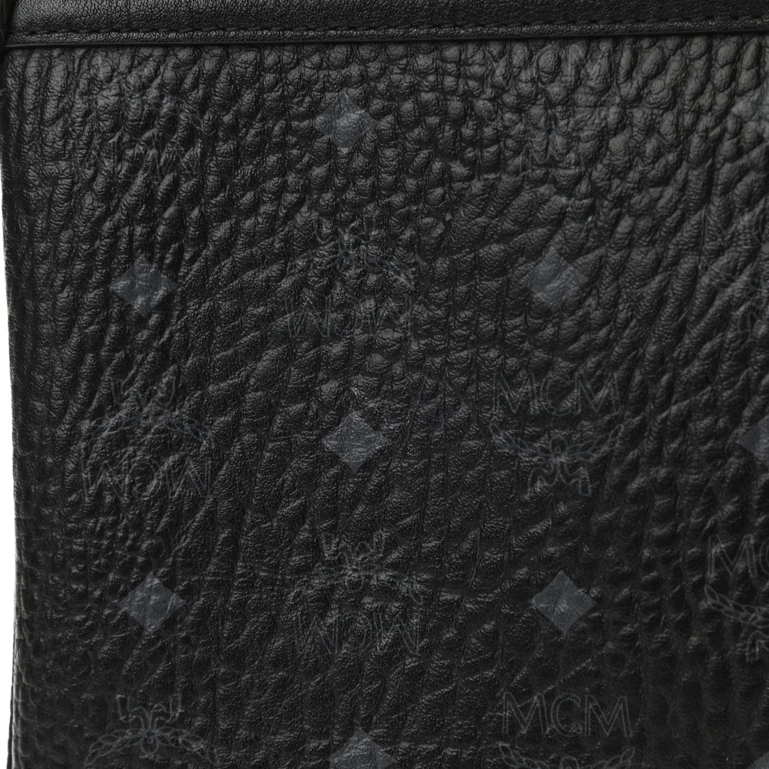 MCM Visetos Liz Shopper Tote Pouch Black 9 of 9