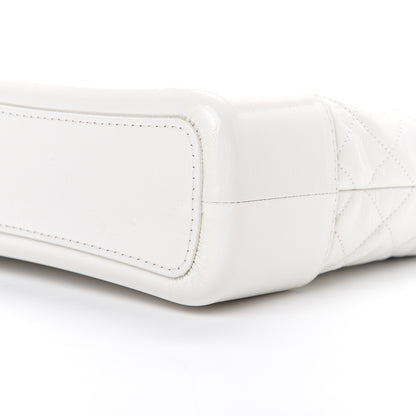 Chanel Patent Goatskin Quilted Medium Gabrielle Hobo White 9 of 11