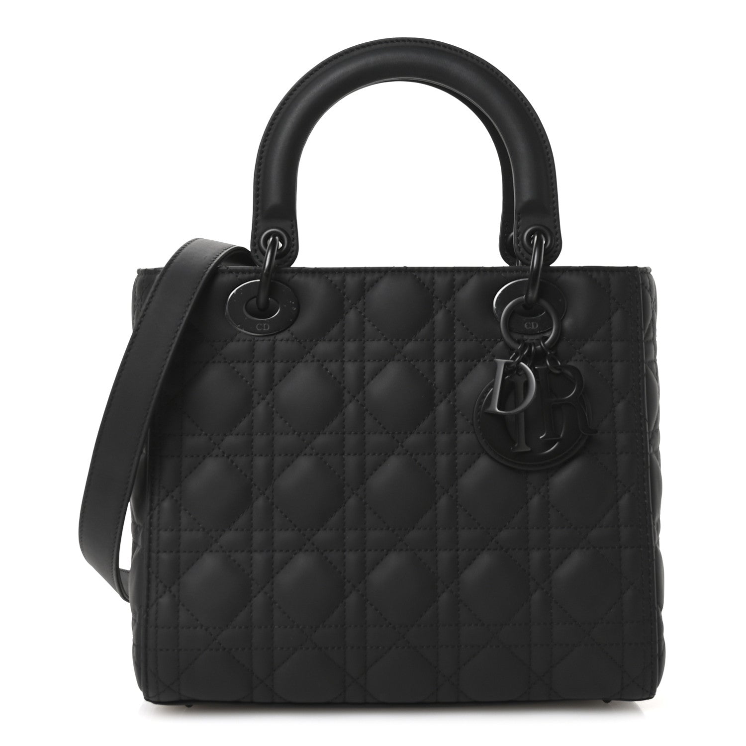 Christian Dior Ultra Matte Calfskin Cannage Medium Lady Dior Black 1 of 10