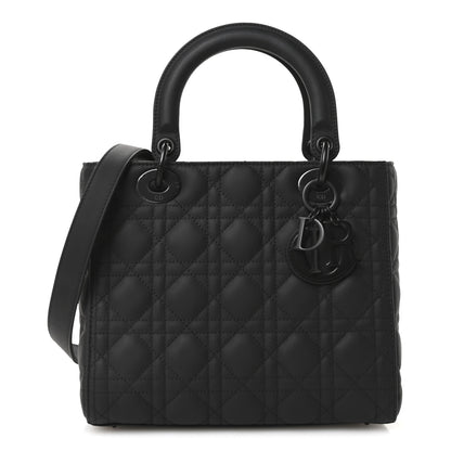 Christian Dior Ultra Matte Calfskin Cannage Medium Lady Dior Black 1 of 10