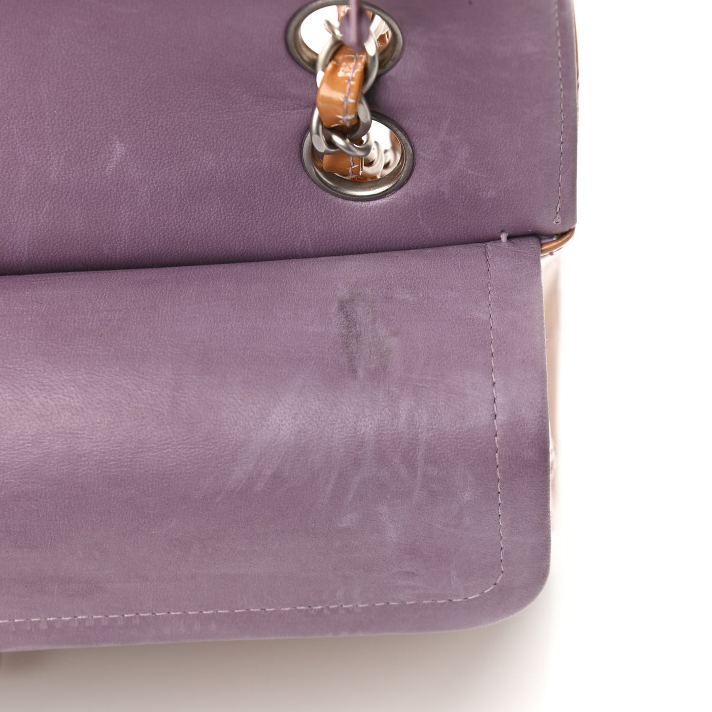 Patent Small Double Flap Mauve