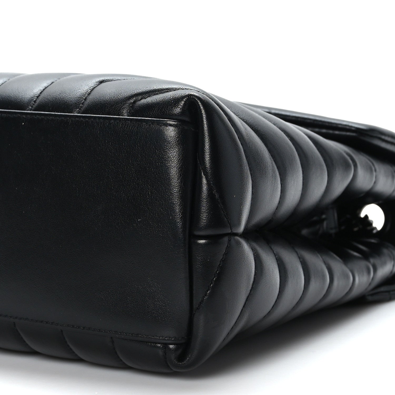 Saint Laurent Calfskin Y Quilted Monogram Monochrome Medium Loulou Chain Satchel Black 9 of 9