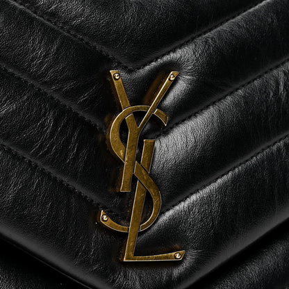 Saint Laurent Calfskin Y Quilted Monogram Medium Loulou Chain Satchel Black 5 of 7