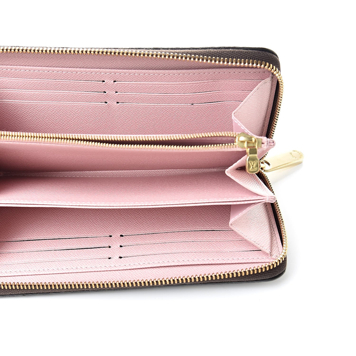 Louis Vuitton Damier Ebene Zippy Wallet Rose Ballerine 5 of 12
