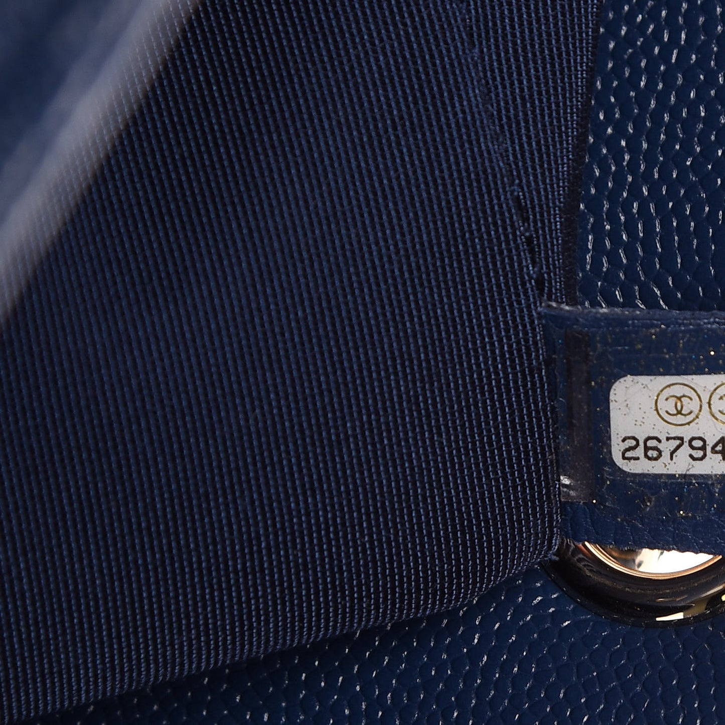 Caviar Quilted Large Classic Shopping Tote Blue