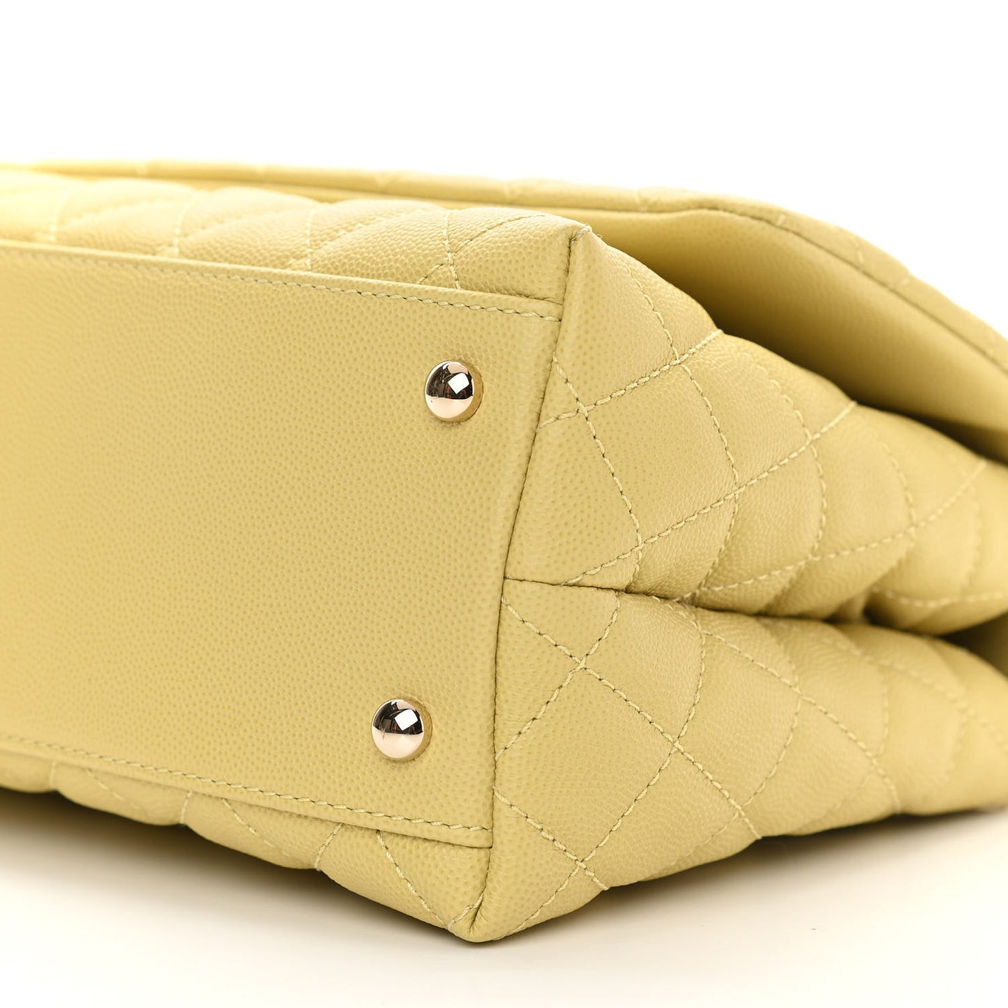 Caviar Quilted Small Coco Handle Flap Yellow