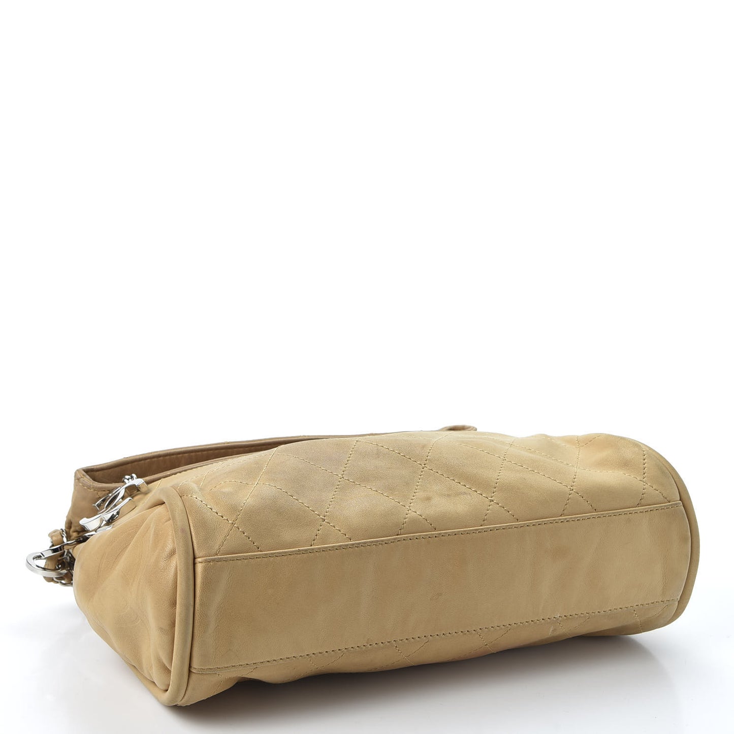 Lambskin Stitched Medium Ultimate Soft Tote Beige