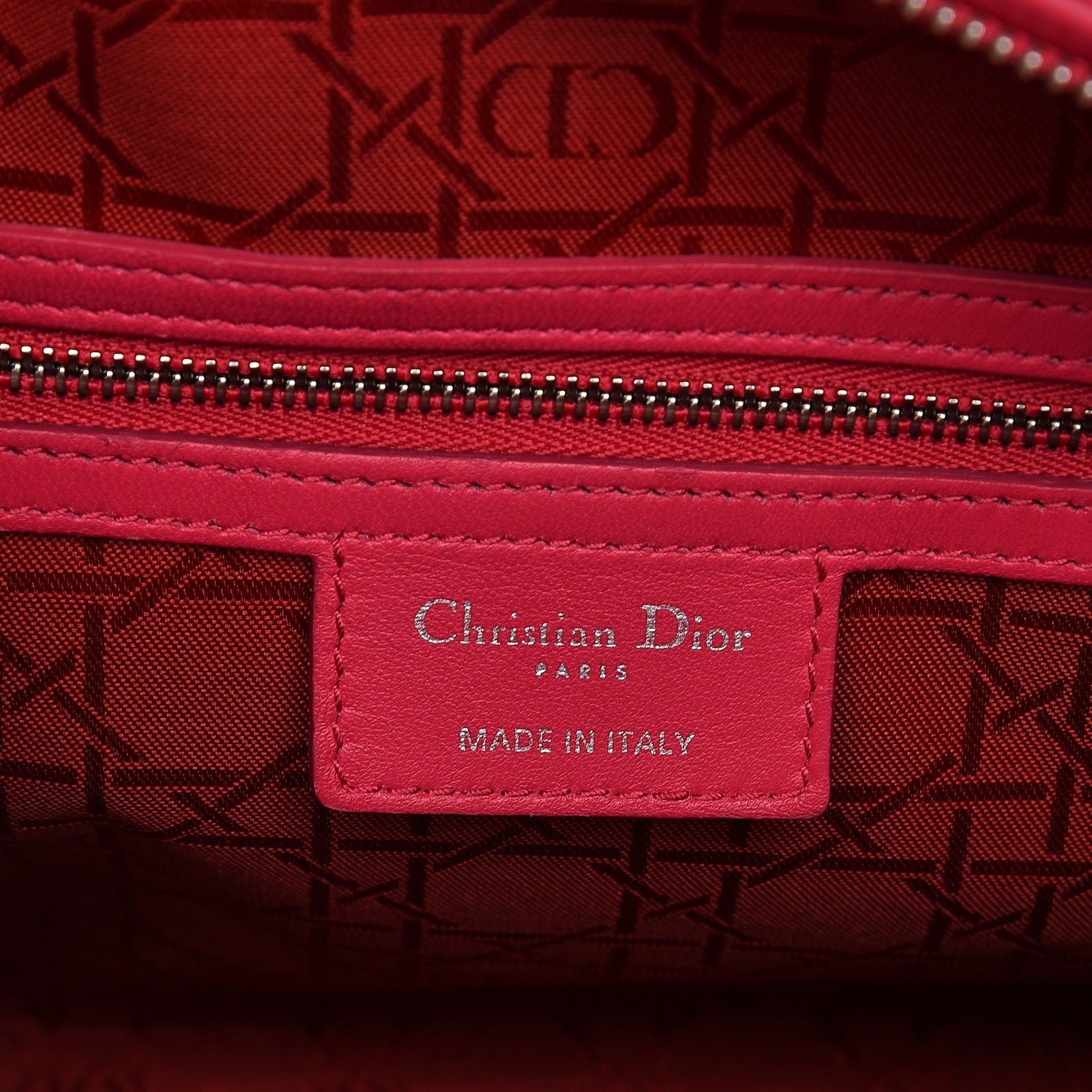 Christian Dior Lambskin Cannage Large Lady Dior Fuchsia 7 of 12