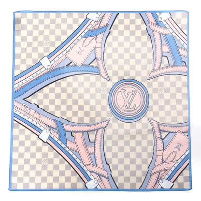Louis Vuitton Cotton Damier Azur Straps Bandana Scarf Multicolor 1 of 3