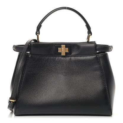 Fendi Nappa Monster Eyes Mini Peekaboo Iconic Satchel Black 3 of 12