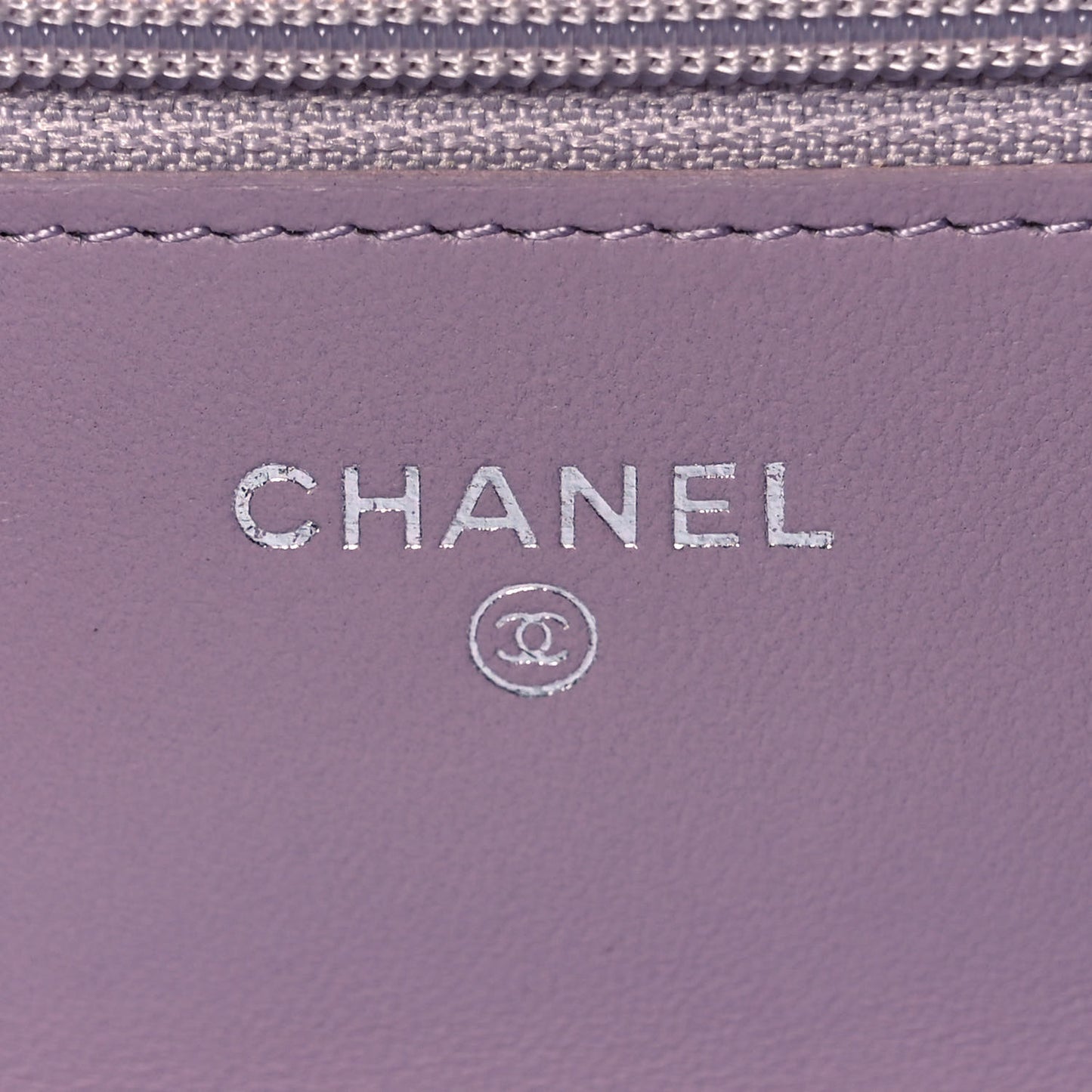 Lambskin Quilted Wallet On Chain WOC Light Purple