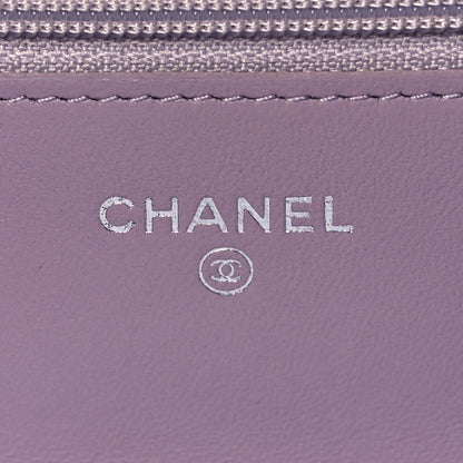 Chanel Lambskin Quilted Wallet On Chain WOC Light Purple 5 of 9