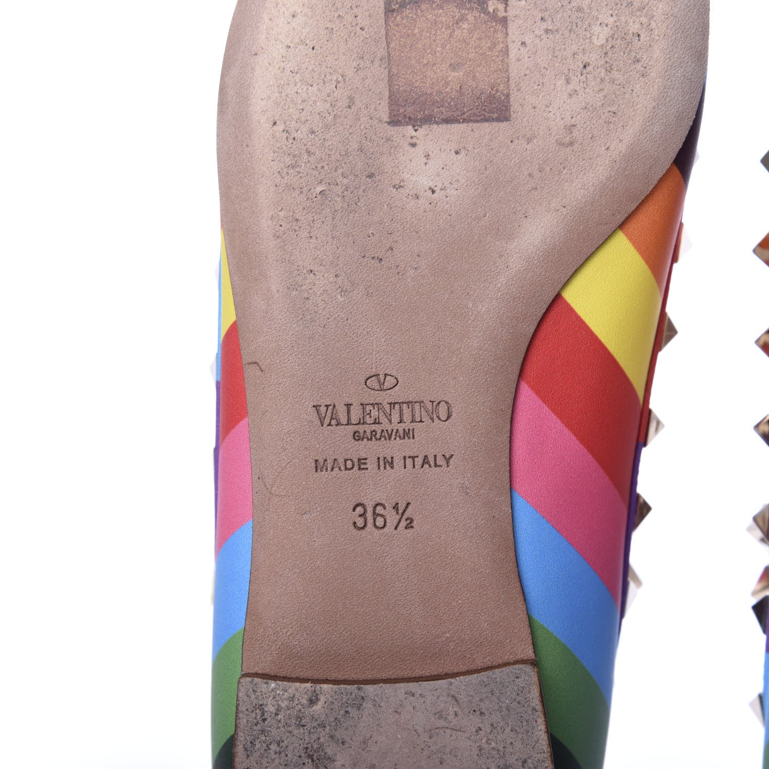 Valentino Garavani Calfskin 1973 Rockstud Cage Ballerina Flats 36.5 Multicolor 7 of 9