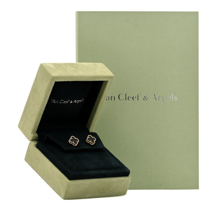 Van Cleef & Arpels 18K Yellow Gold Black Onyx Sweet Alhambra Earrings 5 of 5